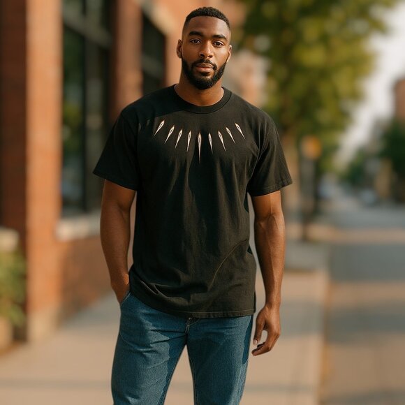 Black Panther Movie Soundtrack Kendrick Lamar Rare Cotton Promotional T-Shirt XL - Picture 6 of 12